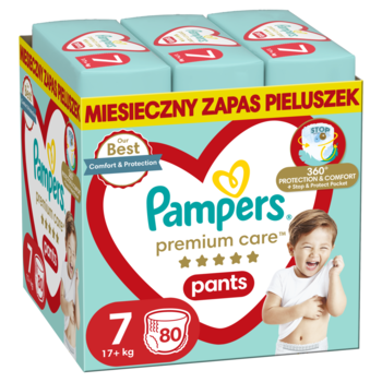 PAMPERS Premium Care pieluchomajtki 17kg rozmiar 7 80 szt