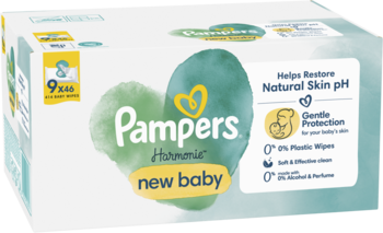 PAMPERS Harmonie New Baby chusteczki nawilzane 9x46 szt